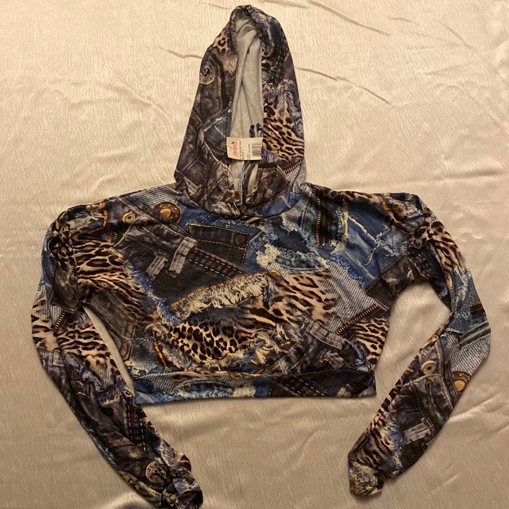 🔥final sale • Animal print pullover hoddie  women medium